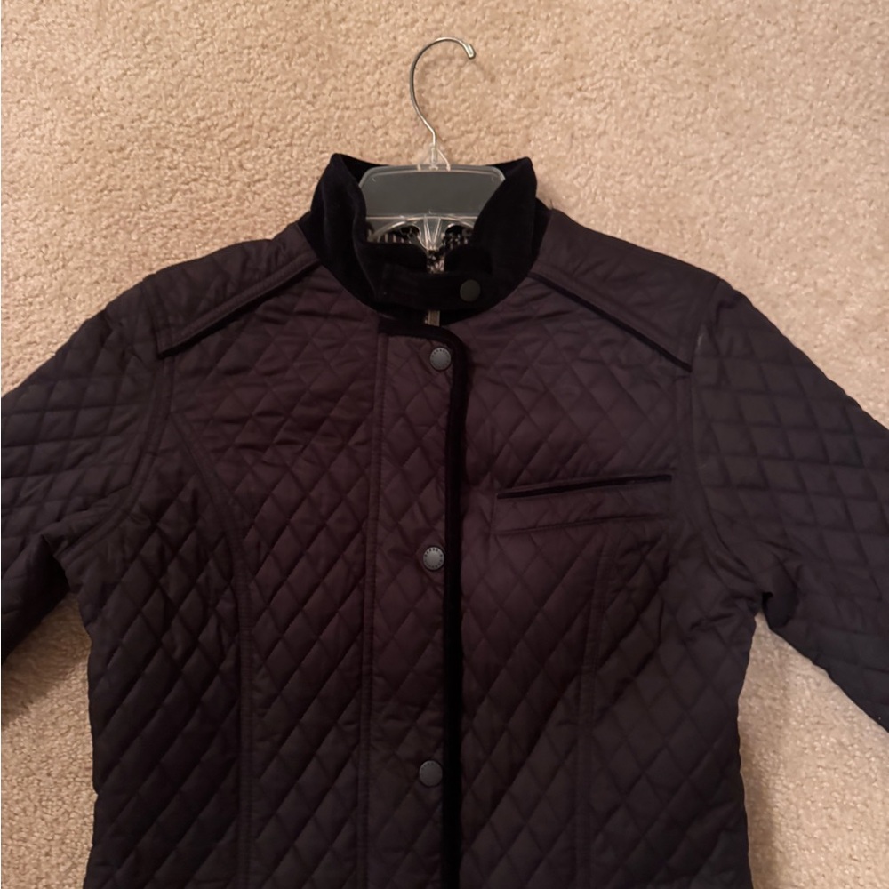 Barbour Gold Label Women’s Quilted Jacket with Velvet Trim Size US 6 - Picture 7 of 12